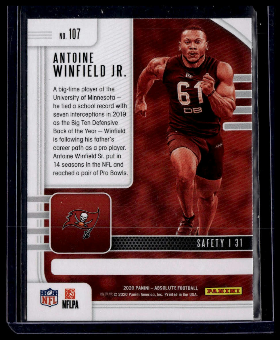 2020 Panini Absolute #107 Antoine Winfield Jr. Yellow