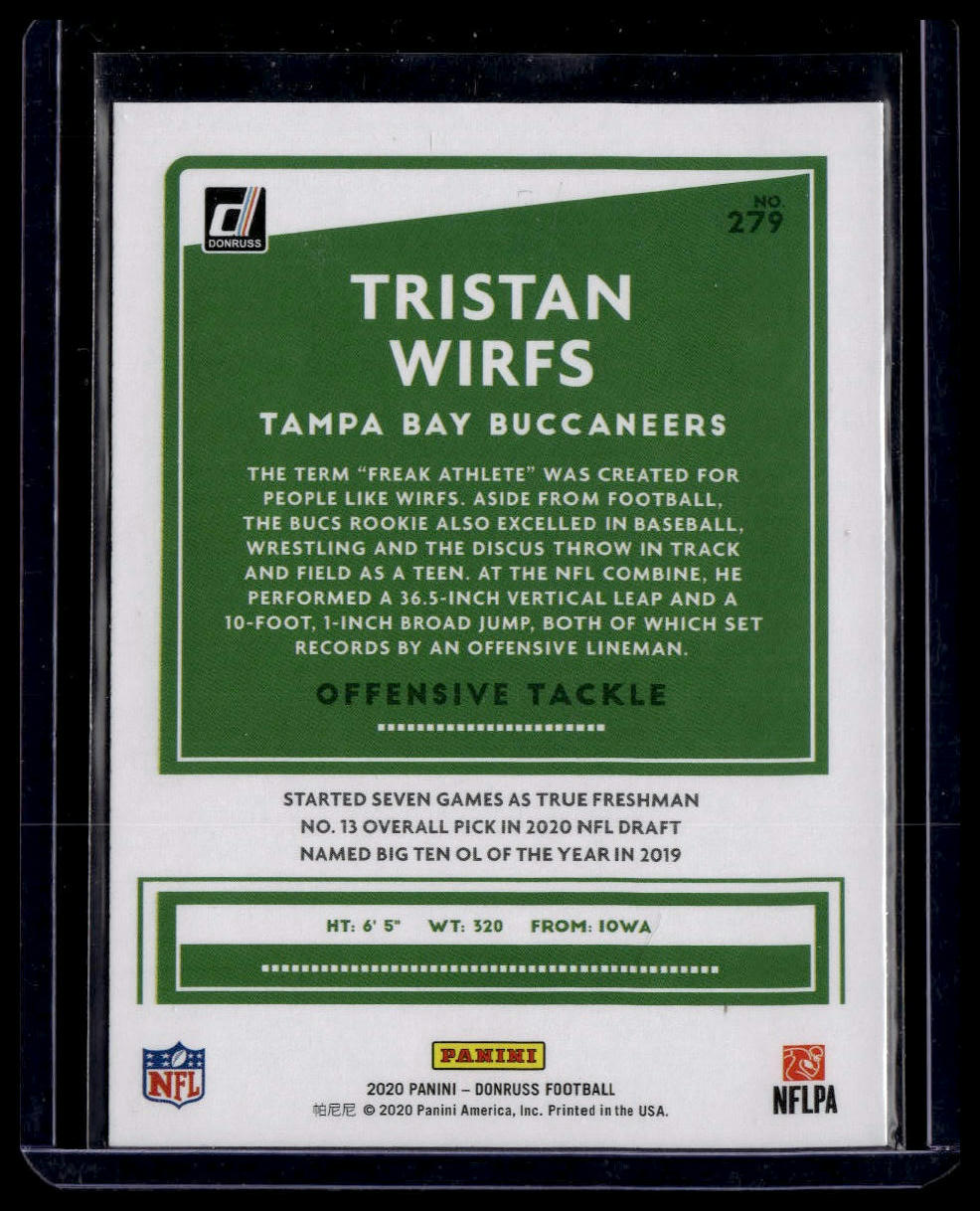 2020 Donruss #279 Tristan Wirfs Press Proof Blue