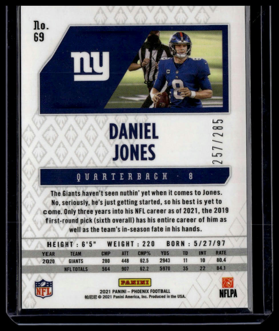 2021 Panini Phoenix #69 Daniel Jones Red Lazer #/285