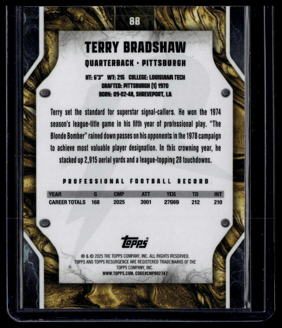 2024 Topps Resurgence #88 Terry Bradshaw Navy Surge #/275
