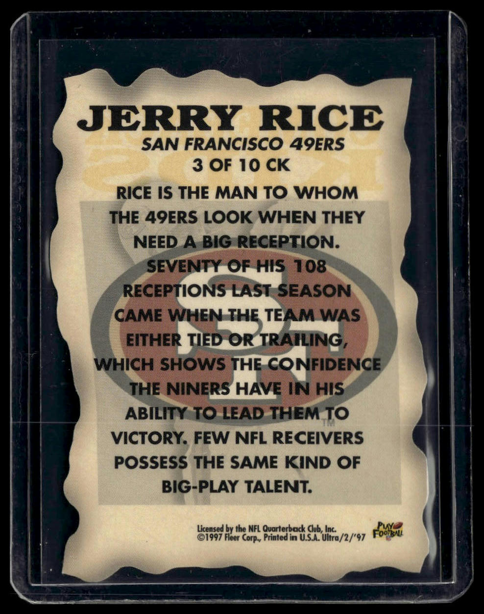 1997 Ultra #3 CK Jerry Rice Comeback Kids