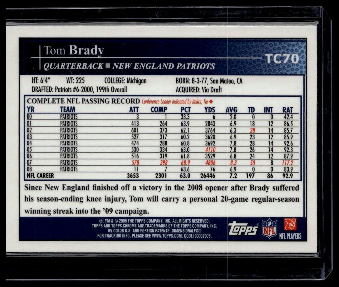 2009 Topps Chrome #TC70 Tom Brady