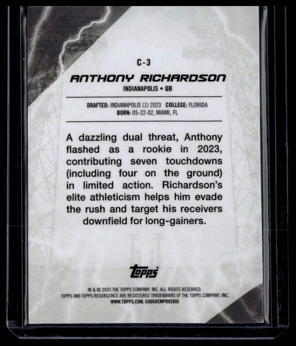 2024 Topps Resurgence #C-3 Anthony Richardson Conductors Teal Surge #/149