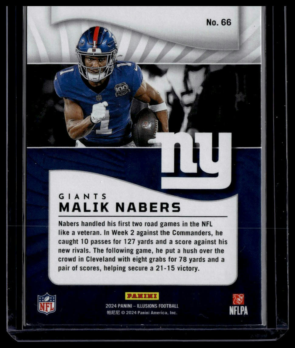 2024 Panini Illusions #66 Malik Nabers Teal Trophy Collection #/175