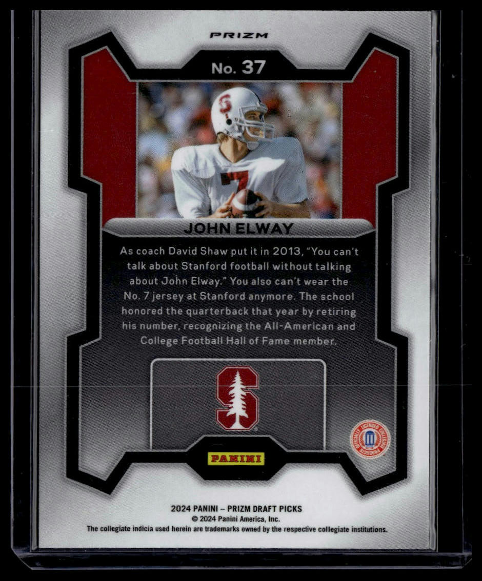 2024 Panini Prizm Draft Picks #37 John Elway Purple Wave