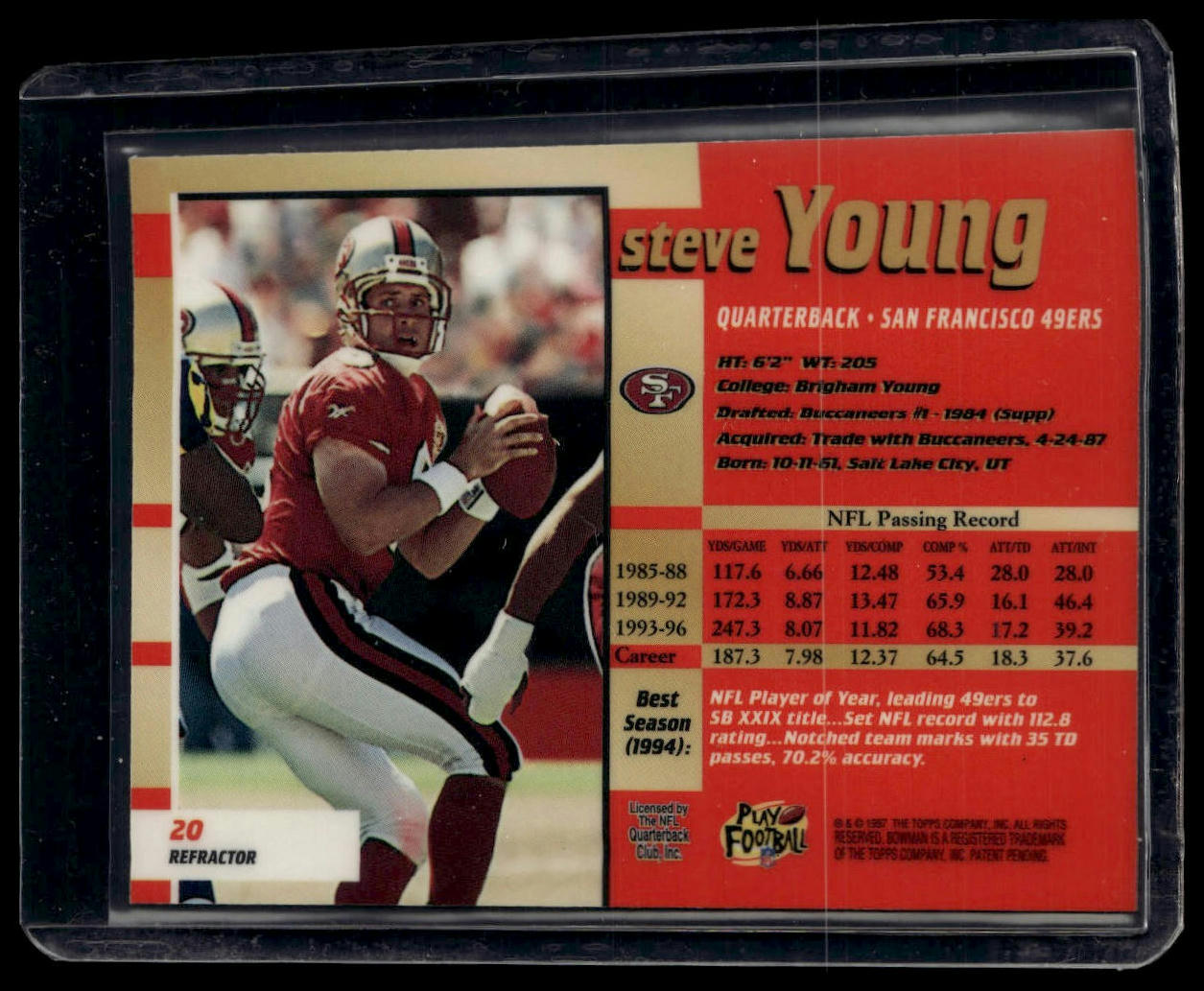 1997 Bowman's Best #20 Steve Young Refractors
