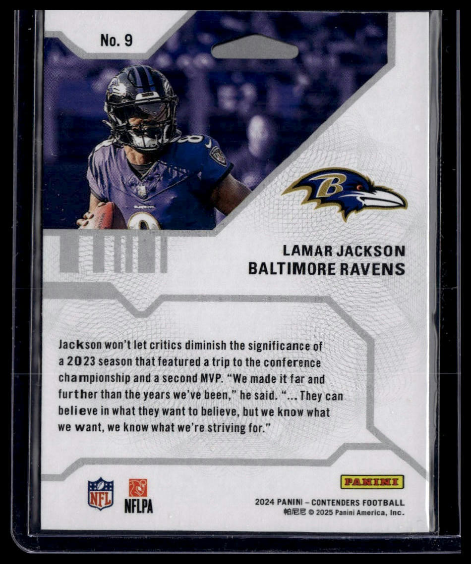 2024 Panini Contenders #9 Lamar Jackson Hall Pass