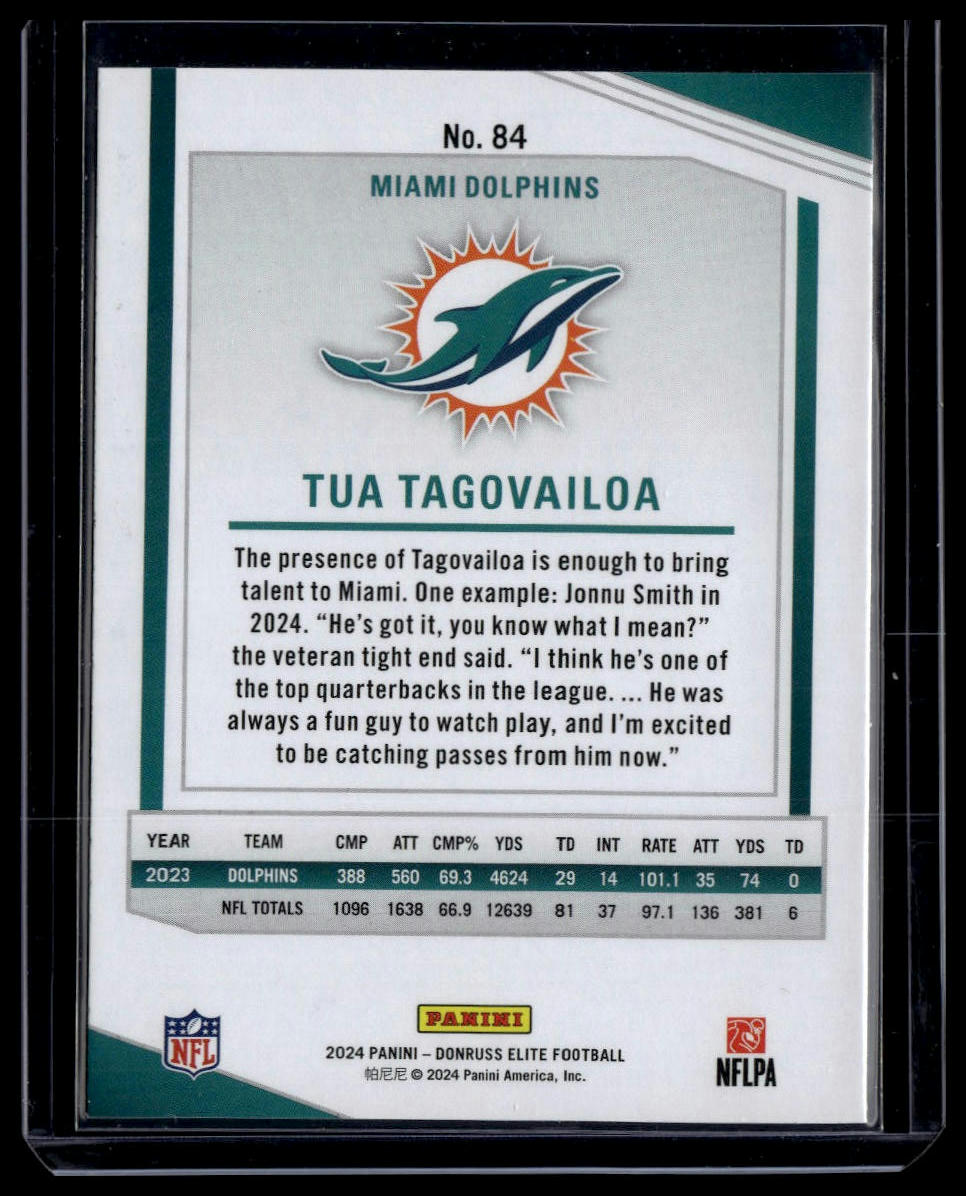2024 Donruss Elite #84 Tua Tagovailoa Green Disco