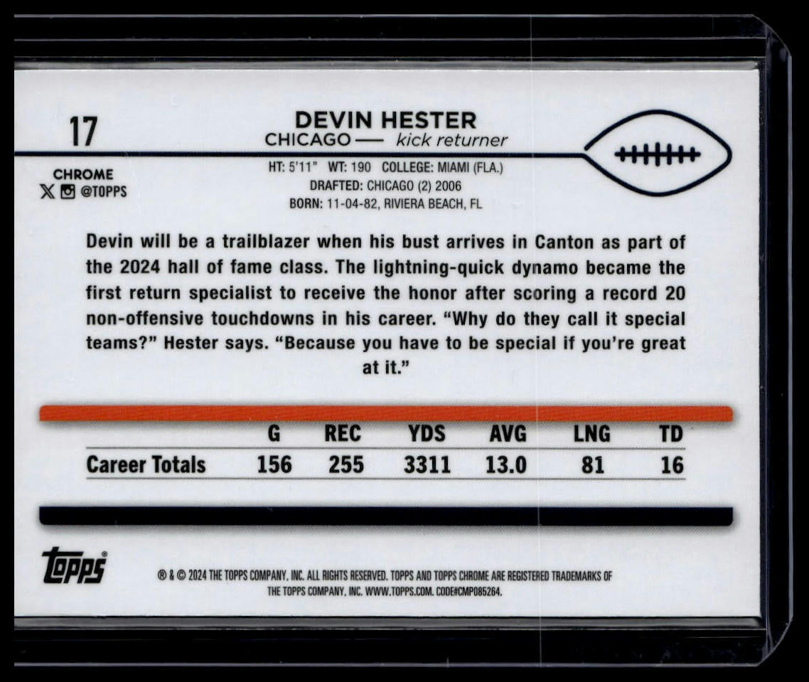 2024 Topps Chrome #17 Devin Hester Prism Refractor