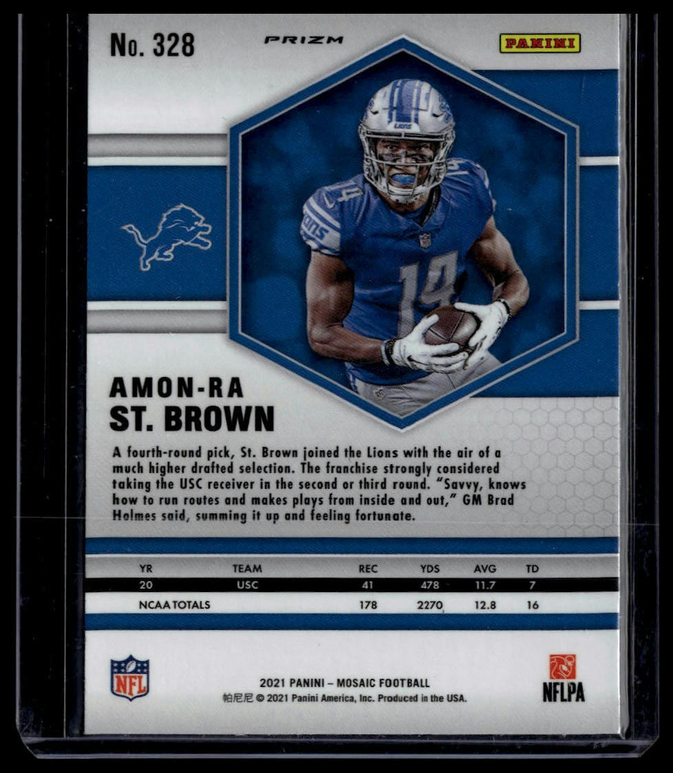 2021 Panini Mosaic #328 Amon-Ra St. Brown Prizm