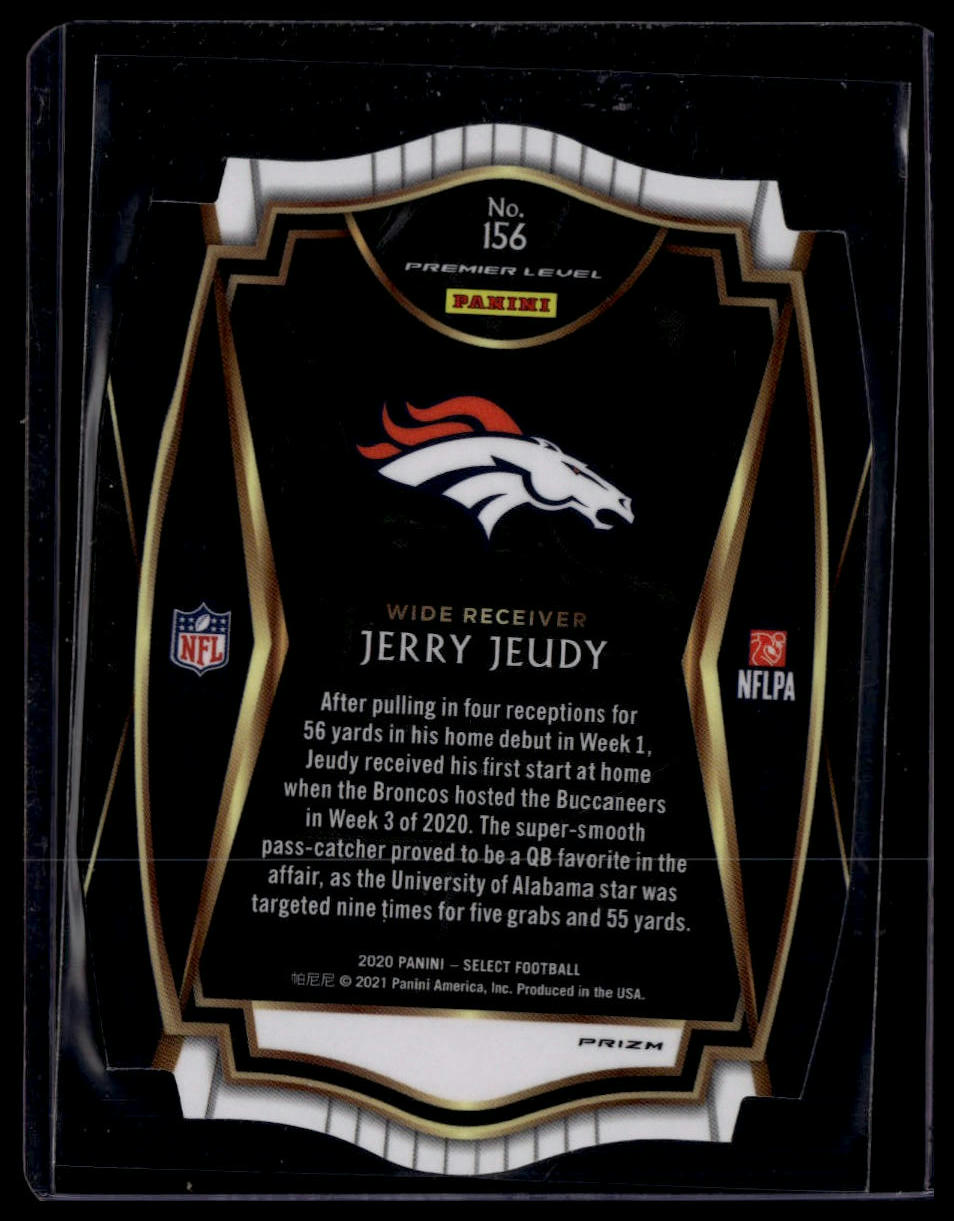 2020 Panini Select #156 Jerry Jeudy Purple Prizm Die Cut