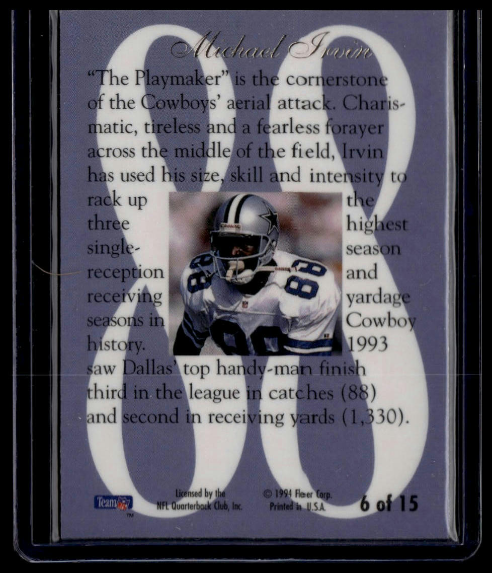 1994 Ultra #6 Michael Irvin Flair Hot Numbers