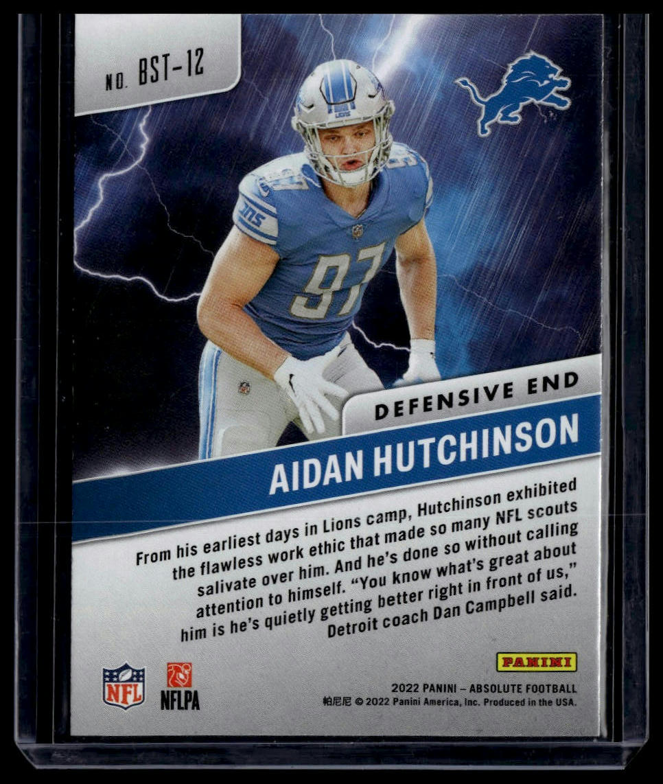 2022 Panini Absolute #BST-12 Aidan Hutchinson By Storm