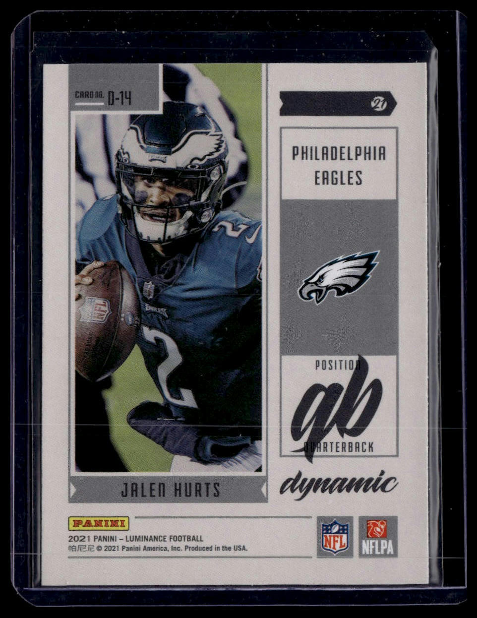 2021 Panini Luminance #D-14 Jalen Hurts Dynamic