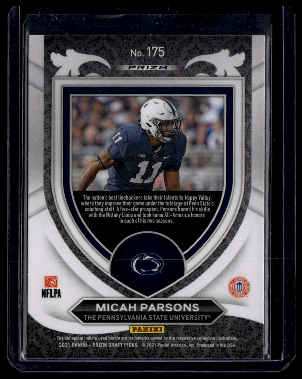 2021 Panini Prizm Draft Picks Collegiate #175 Micah Parsons Purple Wave