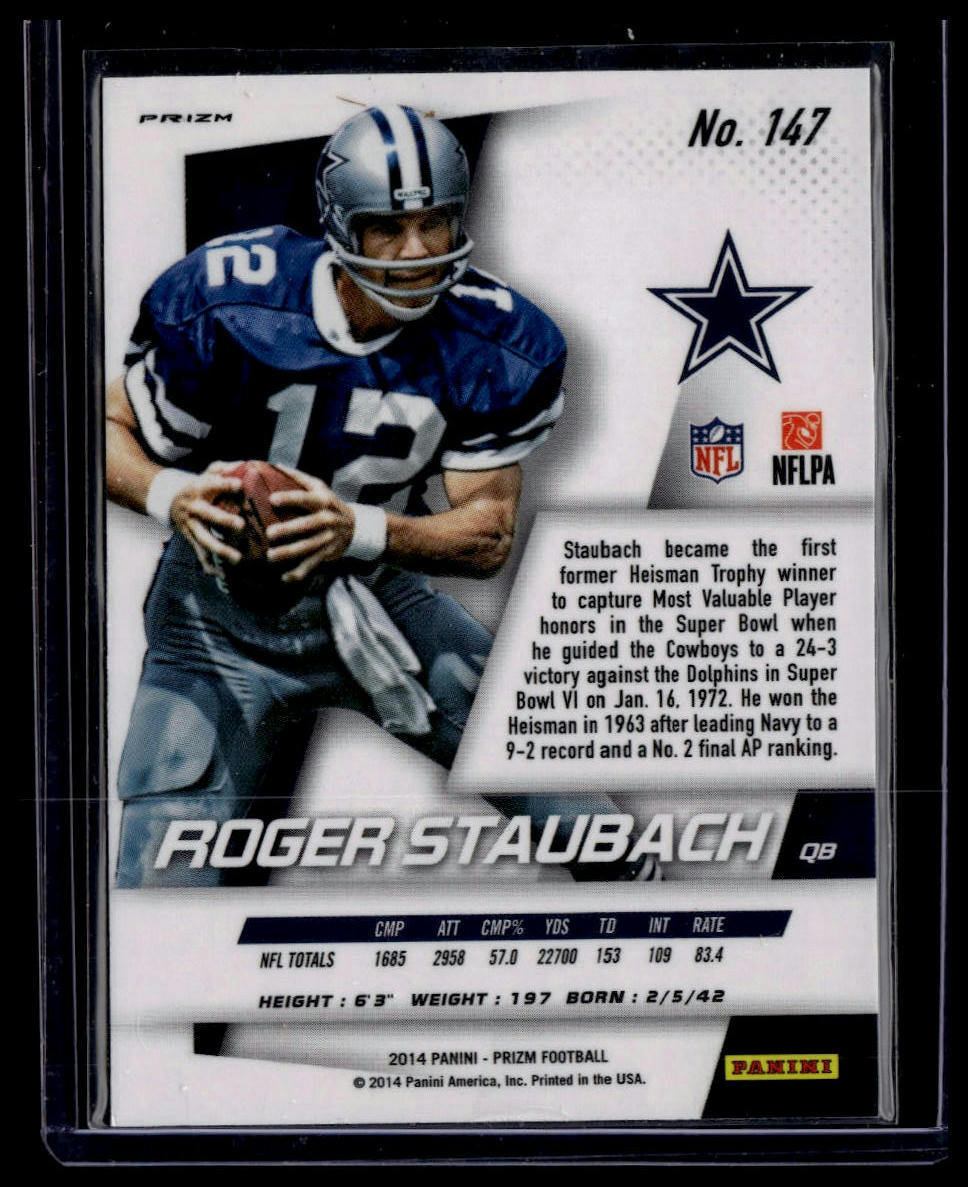 2014 Panini Prizm #147 Roger Staubach Panini Logo Prizm