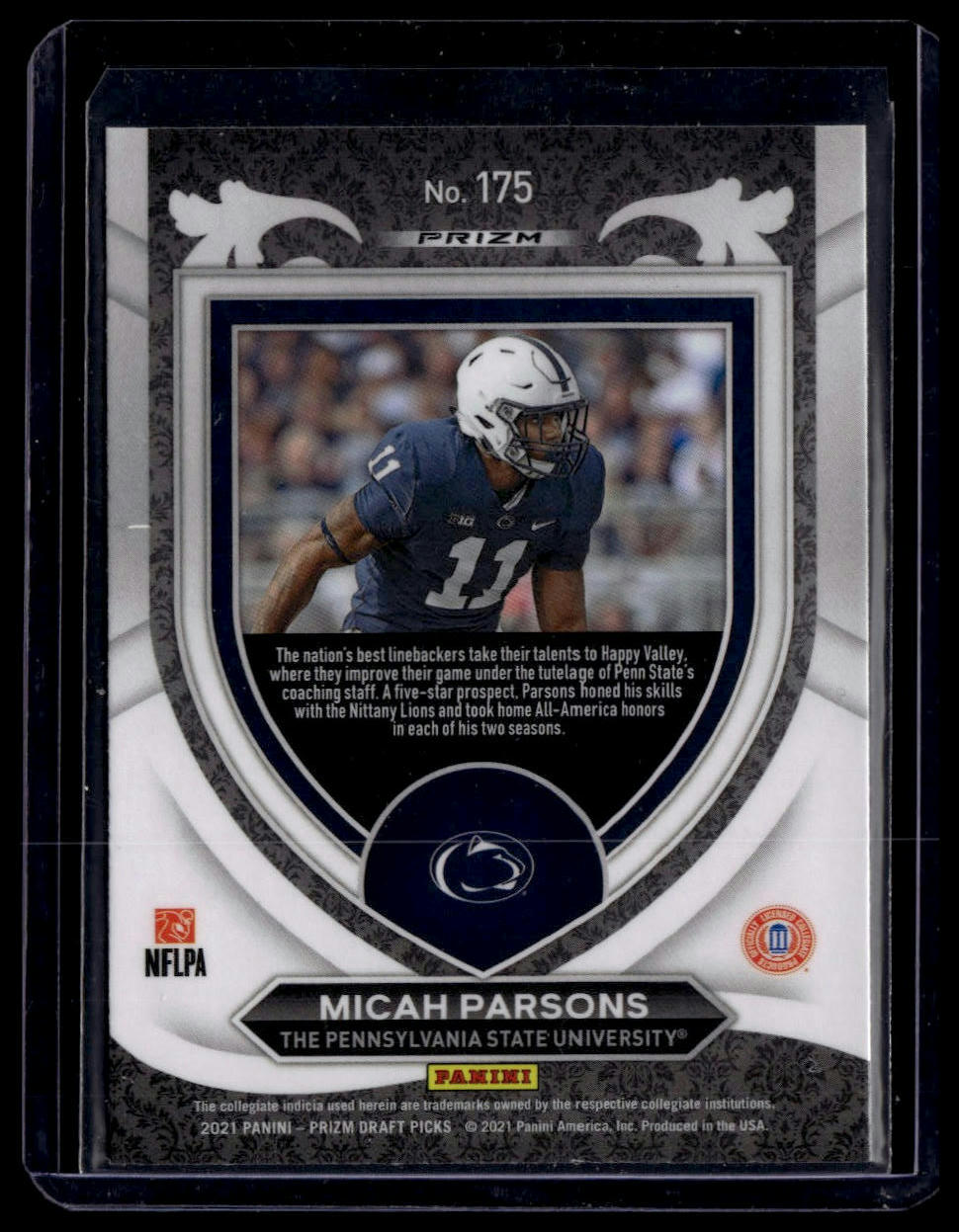 2021 Panini Prizm Draft Picks Collegiate #175 Micah Parsons Green