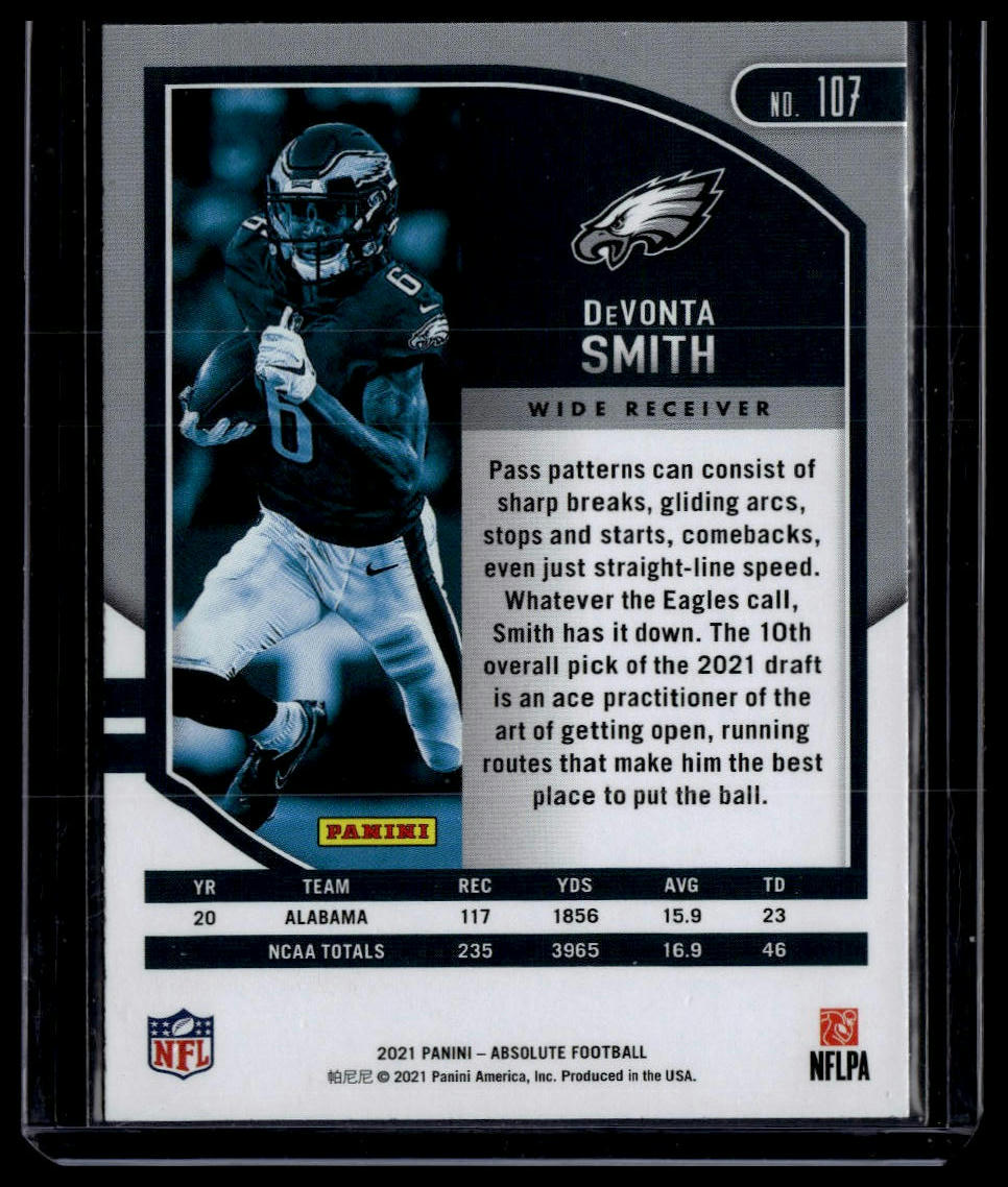 2021 Panini Absolute #107 DeVonta Smith Green