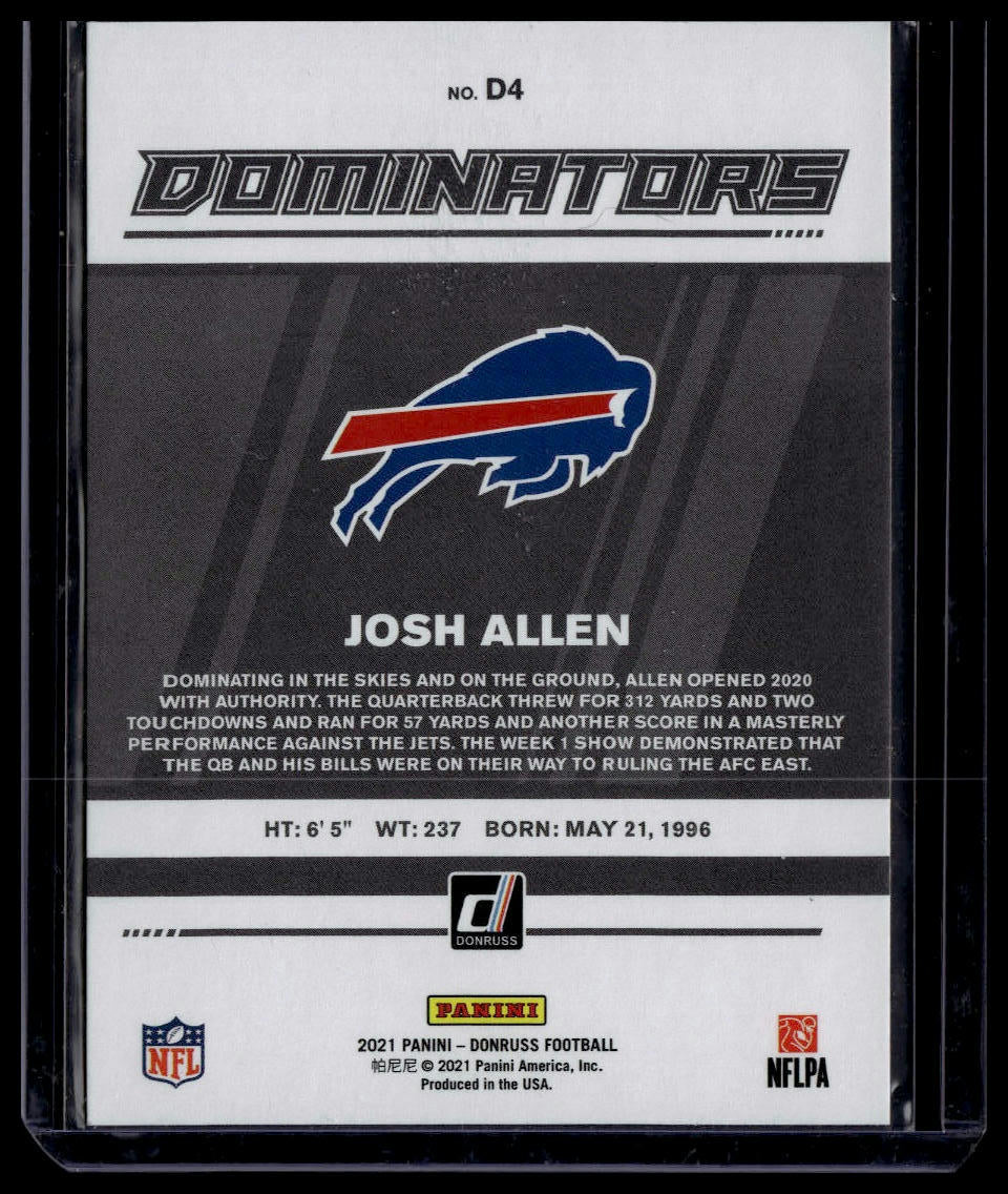 2021 Donruss #D4 Josh Allen Dominators