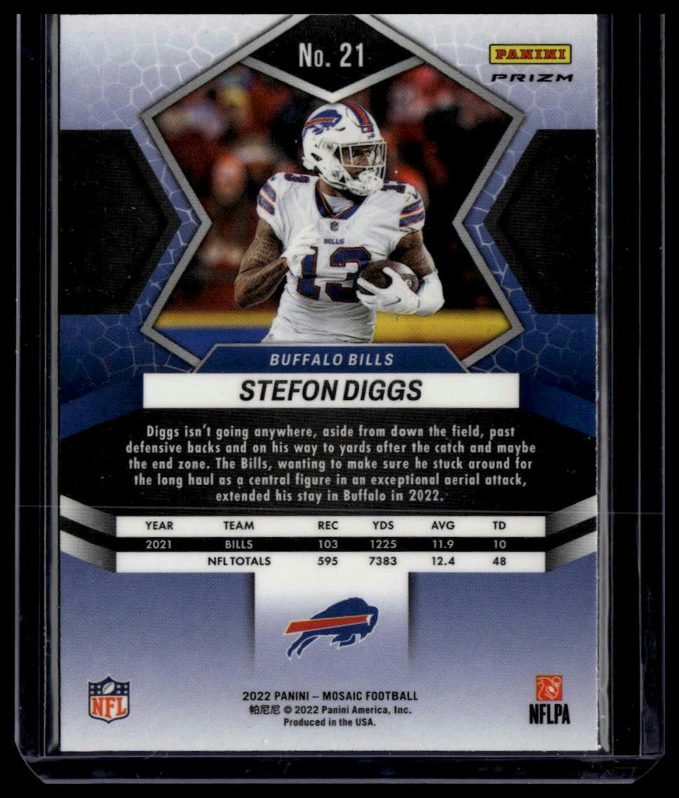 2022 Panini Mosaic #21 Stefon Diggs Mosaic Camo Pink