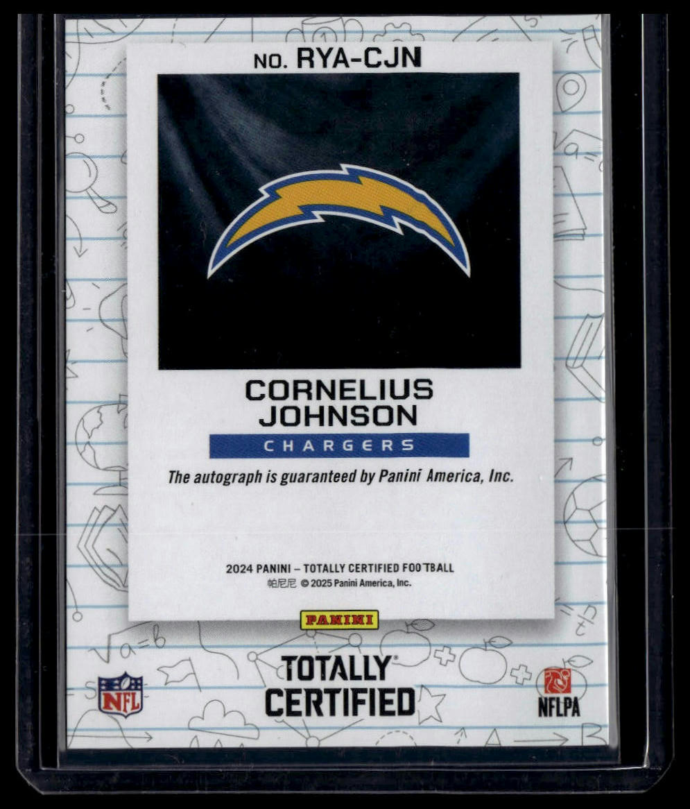 2024 Panini Totally Certified #RYA-CJN Cornelius Johnson Rookie Yearbook Auto