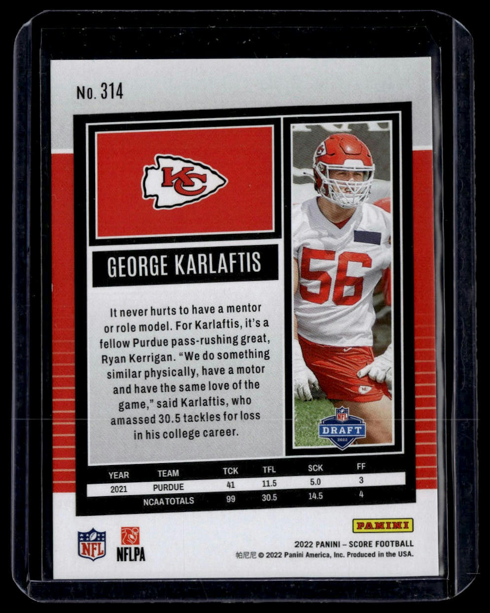2022 Score #314 George Karlaftis Artist's Proof #/35