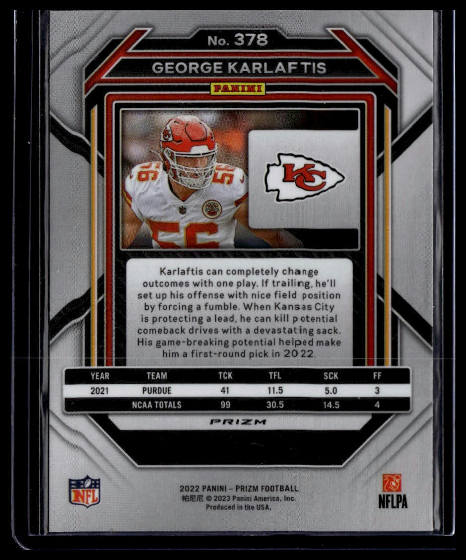 2022 Panini Prizm #378 George Karlaftis Red White and Blue
