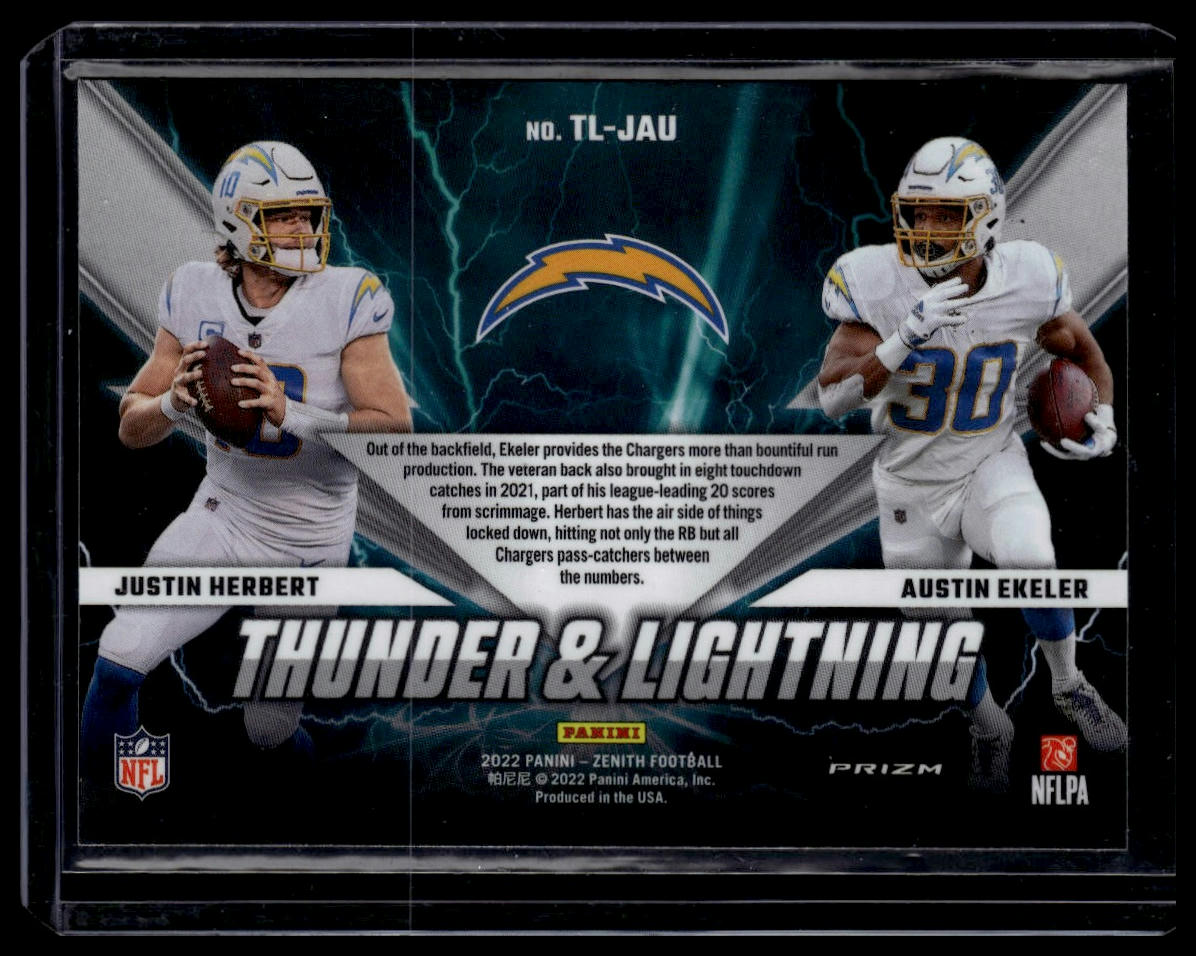 2022 Zenith #TL-JAU Justin Herbert / Austin Ekeler Thunder and Lightning Red