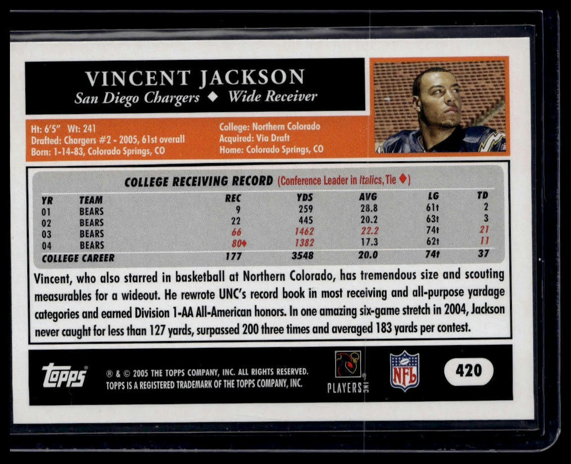 2005 Topps #420 Vincent Jackson