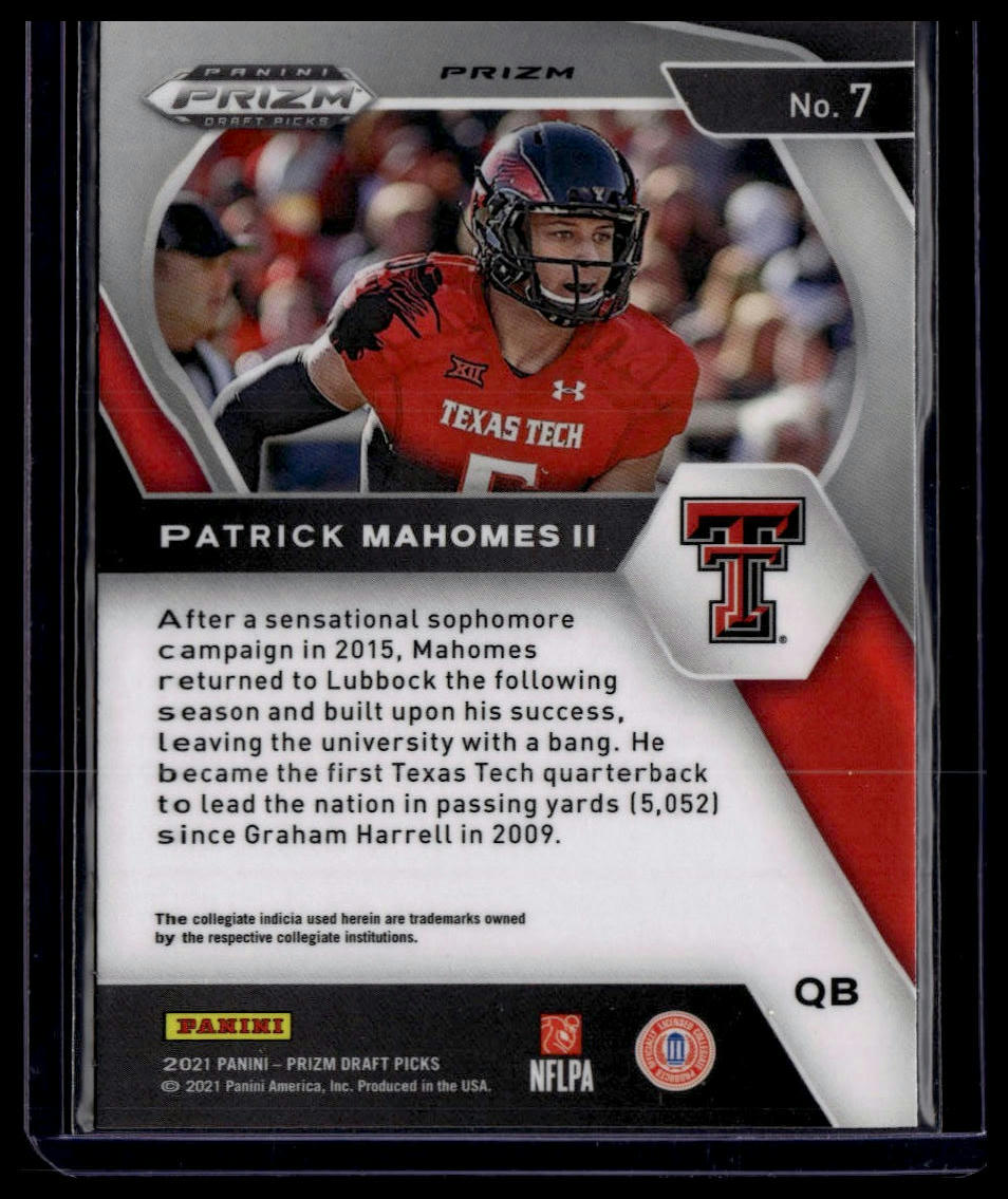 2021 Panini Prizm Draft Picks #7 Patrick Mahomes II Red White and Blue