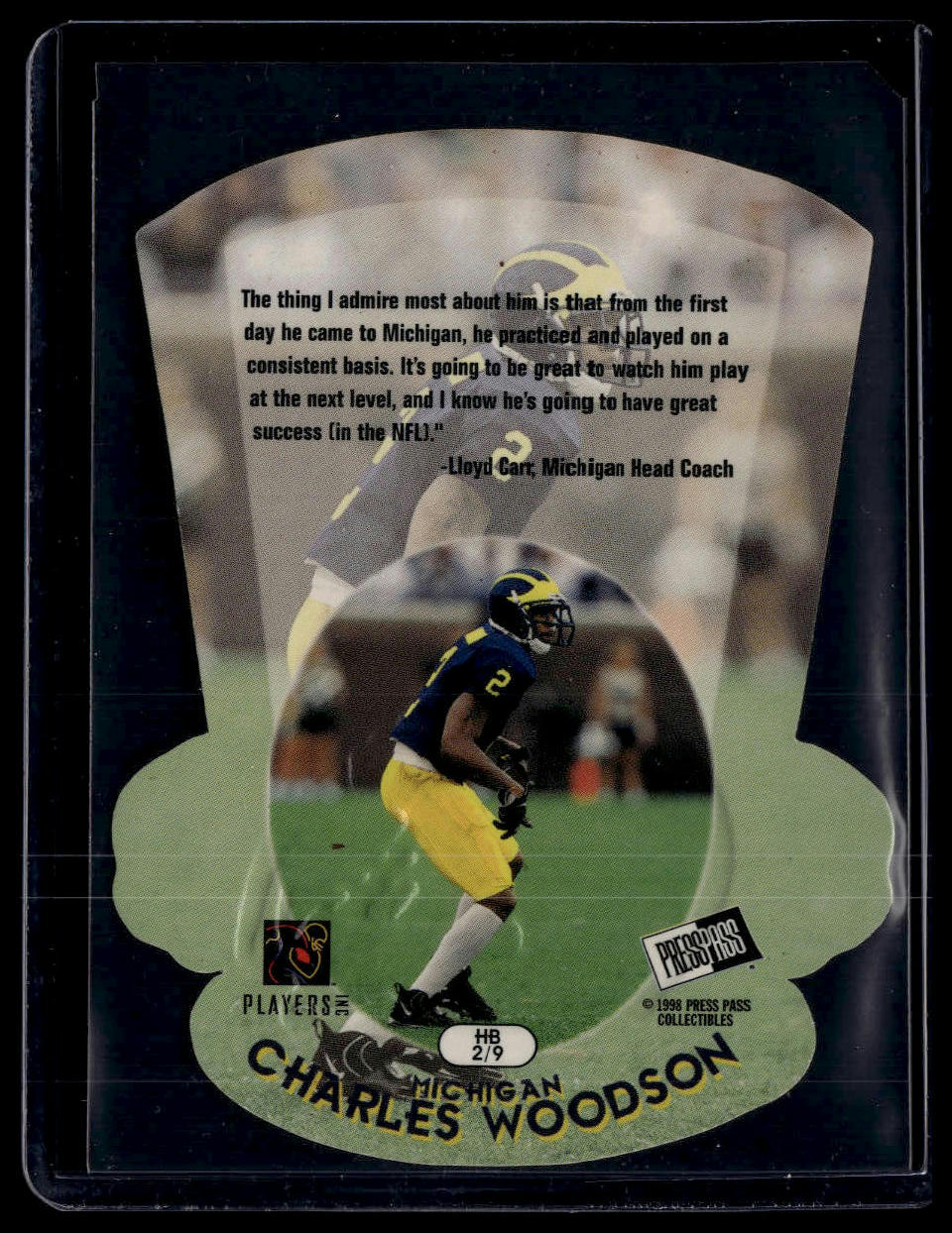 1998 Press Pass #HB2 Charles Woodson Head Butt