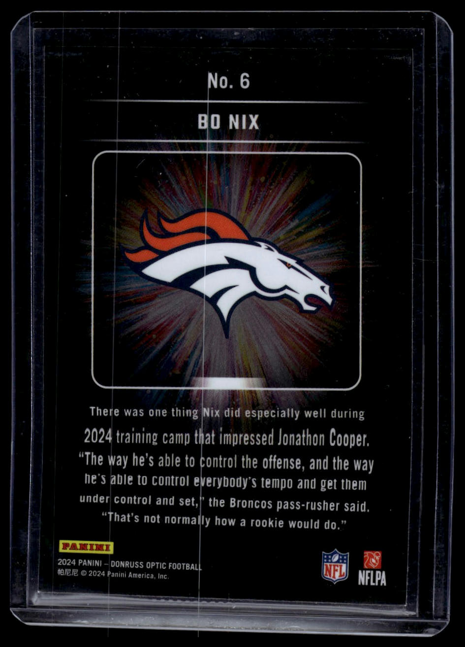 2024 Donruss Optic #6 Bo Nix Light It Up