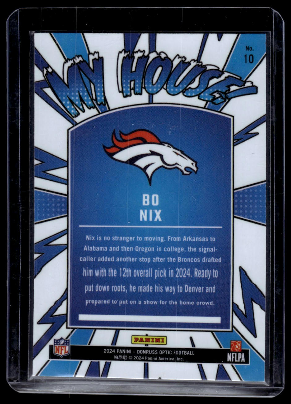 2024 Donruss Optic #10 Bo Nix My House!