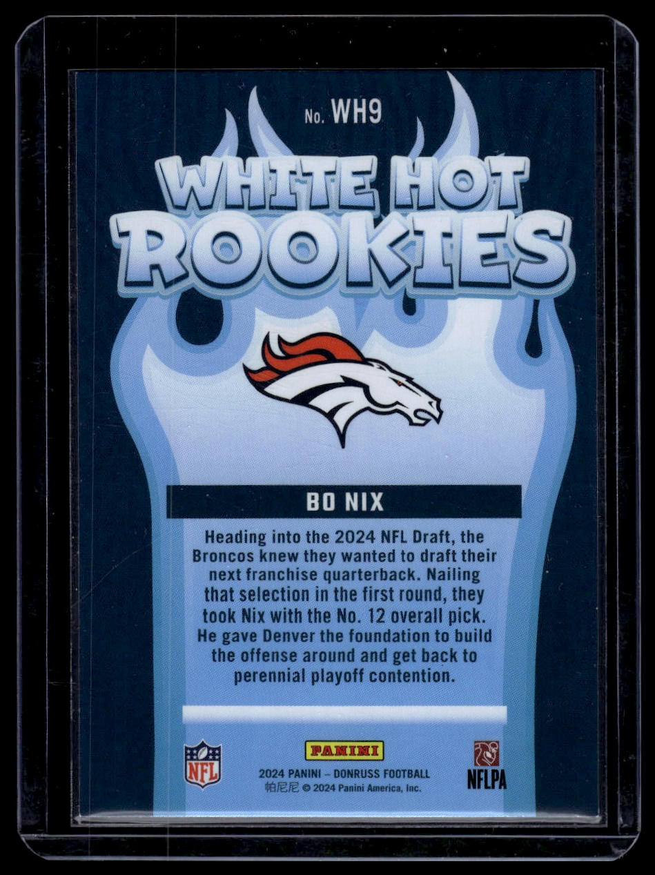 2024 Donruss #WH9 Bo Nix White Hot Rookies