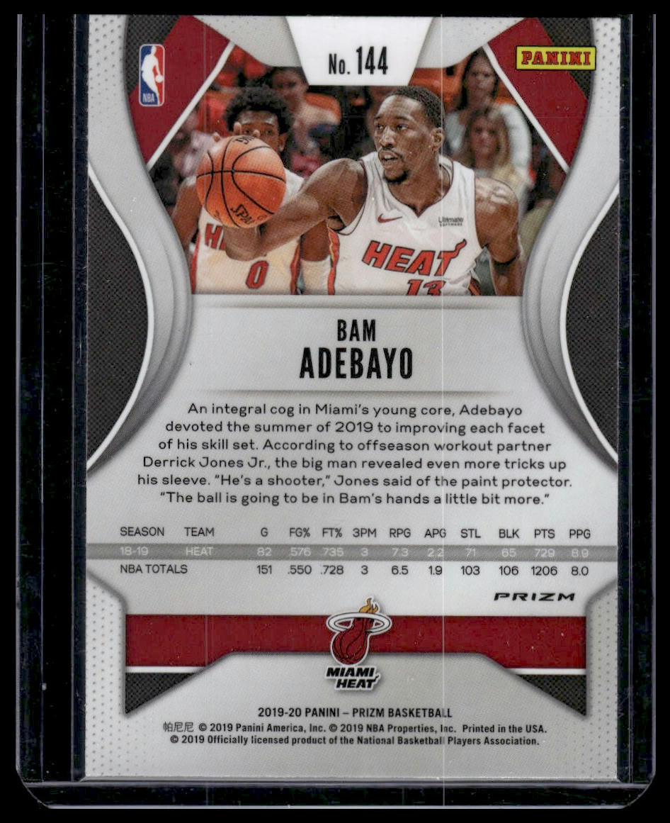 2019-20 Panini Prizm #144 Bam Adebayo Prizms Green