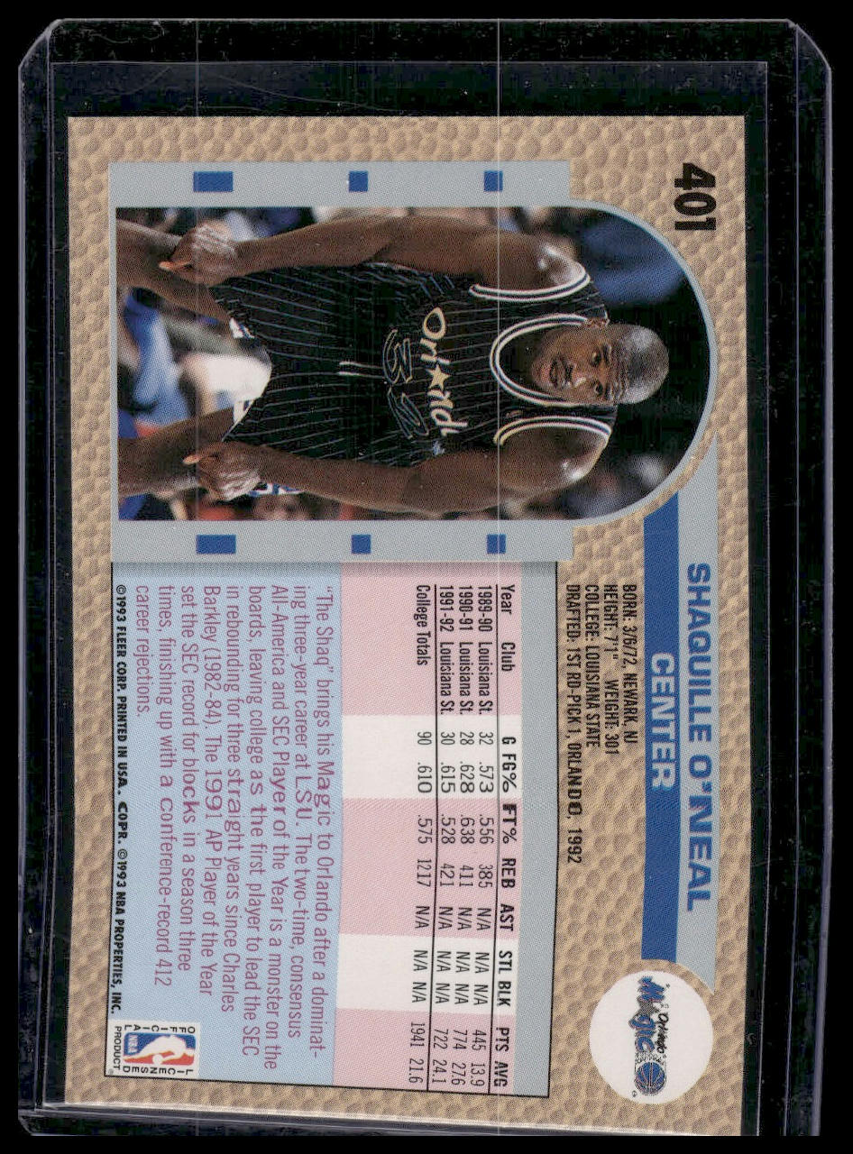 1992-93 Fleer #401 Shaquille O'Neal