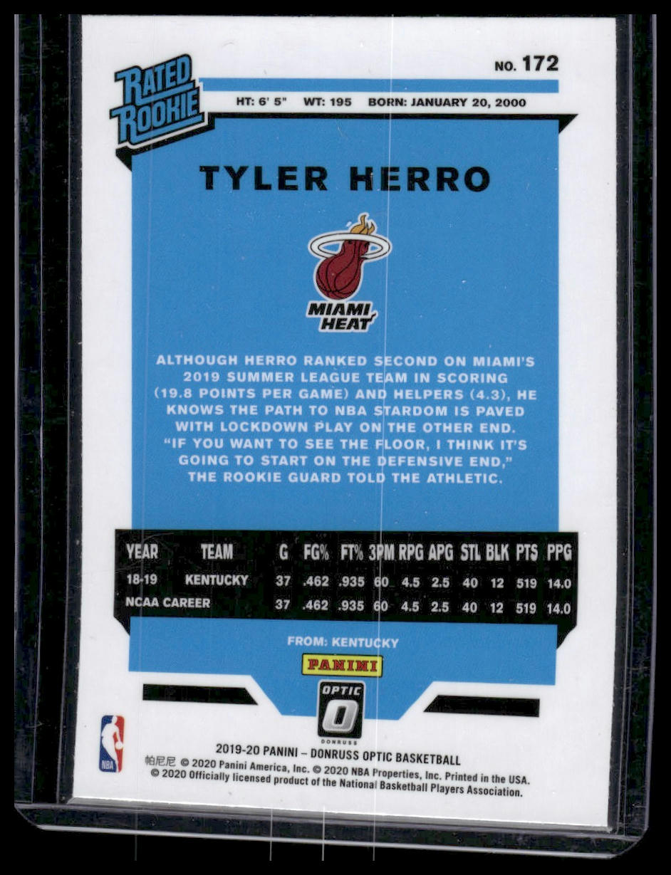 2019-20 Donruss Optic #172 Tyler Herro