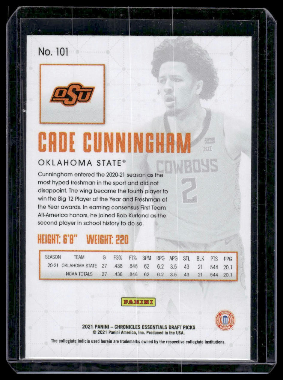 2021 Panini Chronicles Draft Picks #101 Cade Cunningham Black