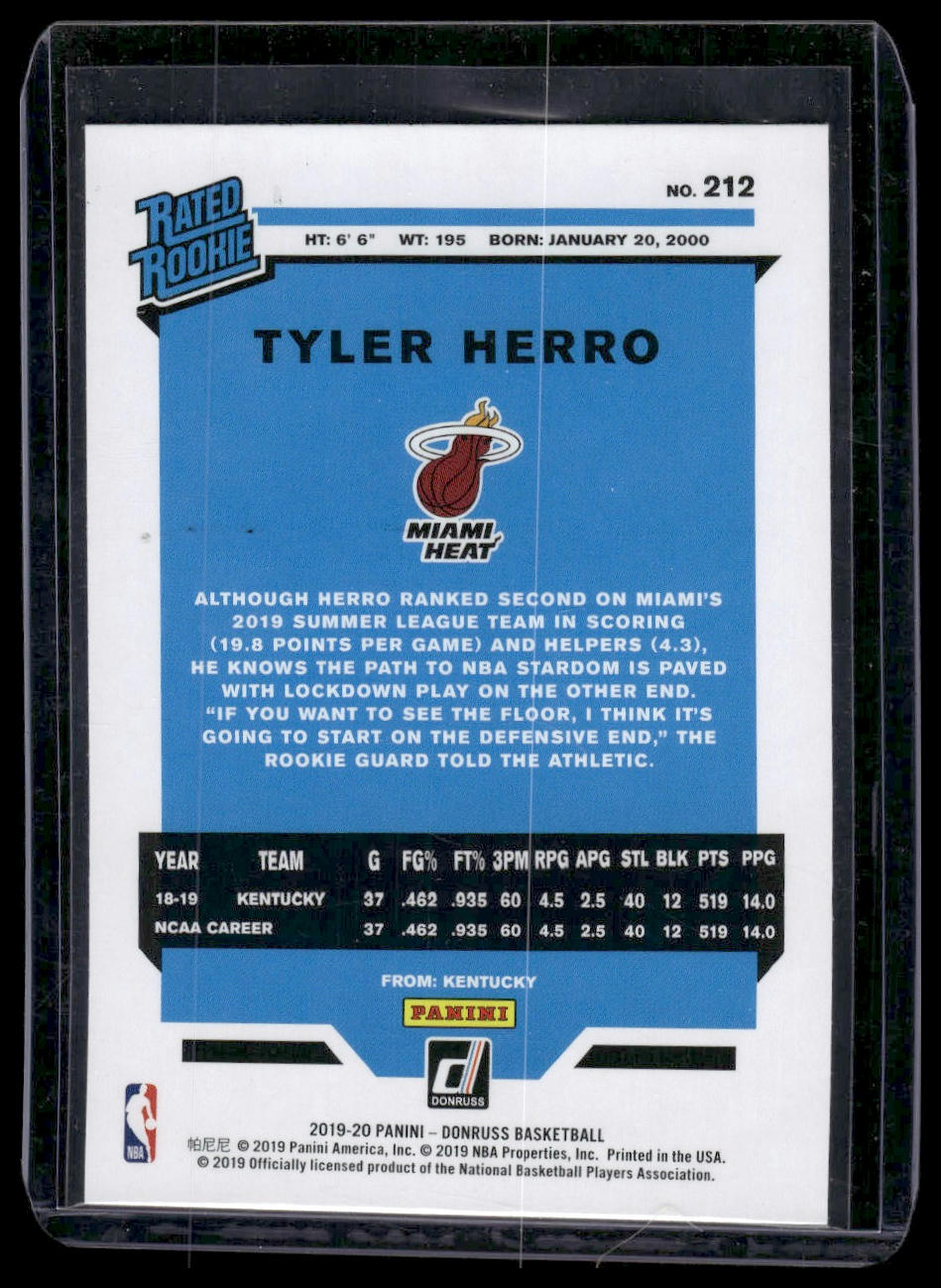 2019-20 Donruss #212 Tyler Herro