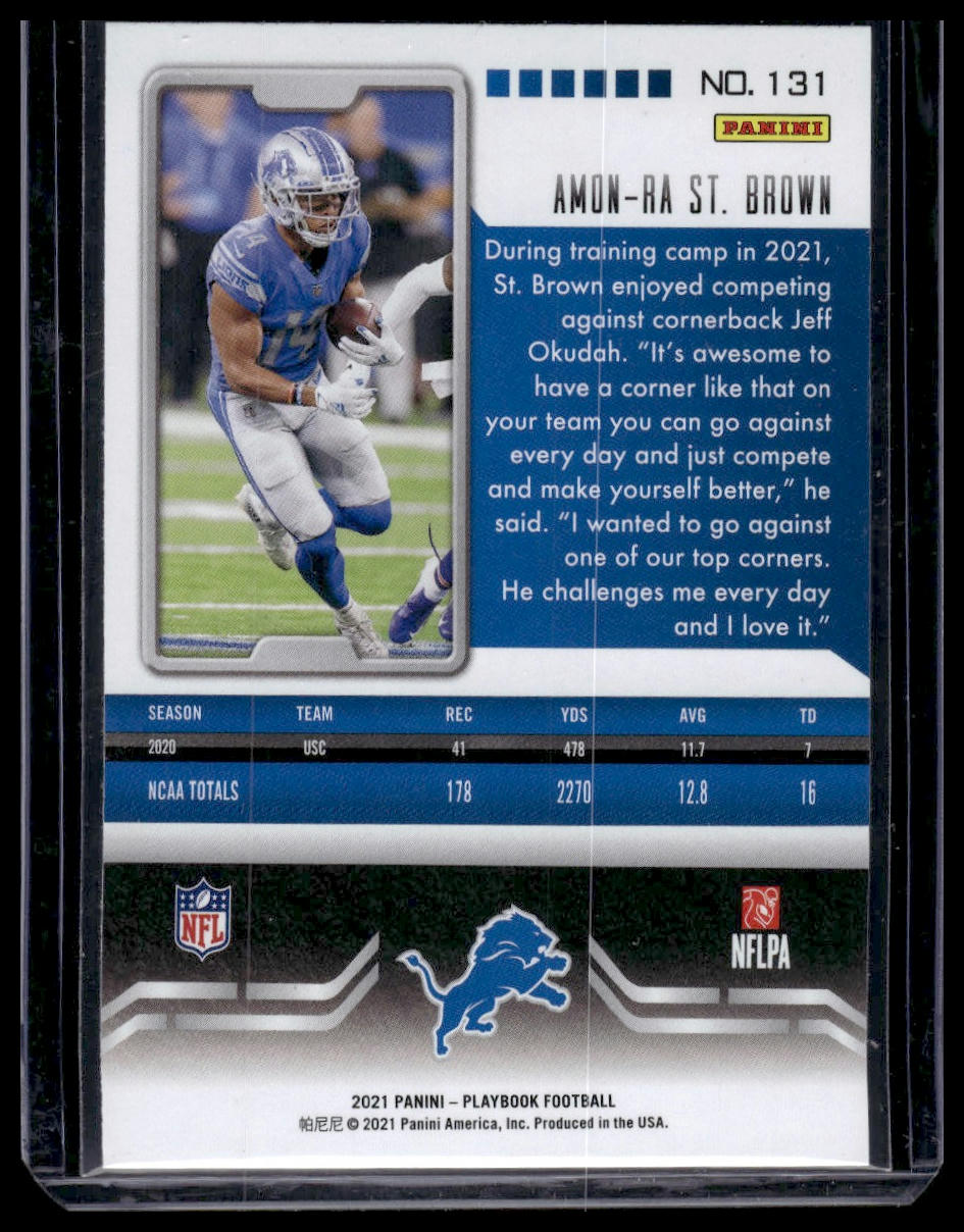 2021 Panini Playbook #131 Amon-Ra St. Brown Mosaic