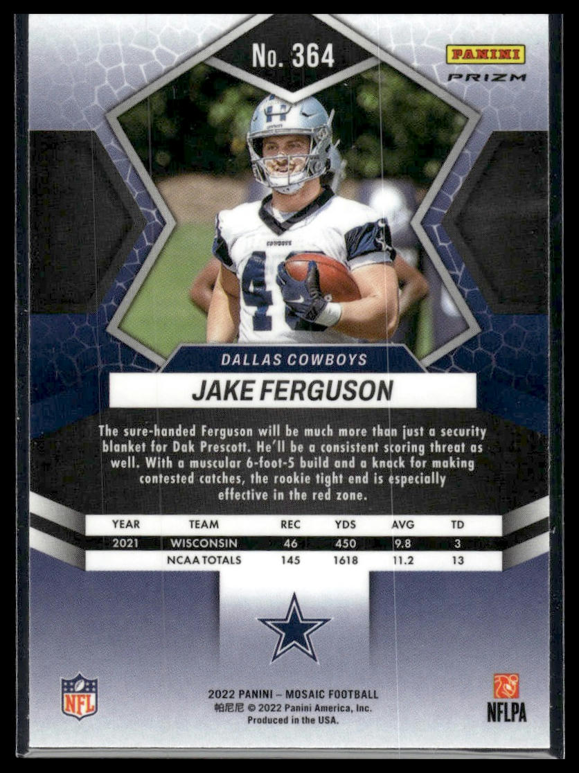 2022 Panini Mosaic #364 Jake Ferguson Mosaic Camo Pink