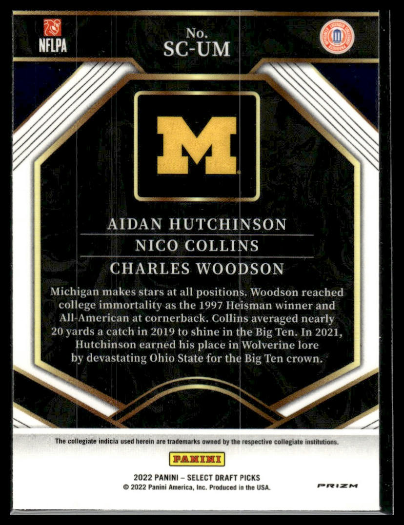 2022 Select Draft #SC-UM Hutchinson/Woodson/Collins Select Company Silver Prizm
