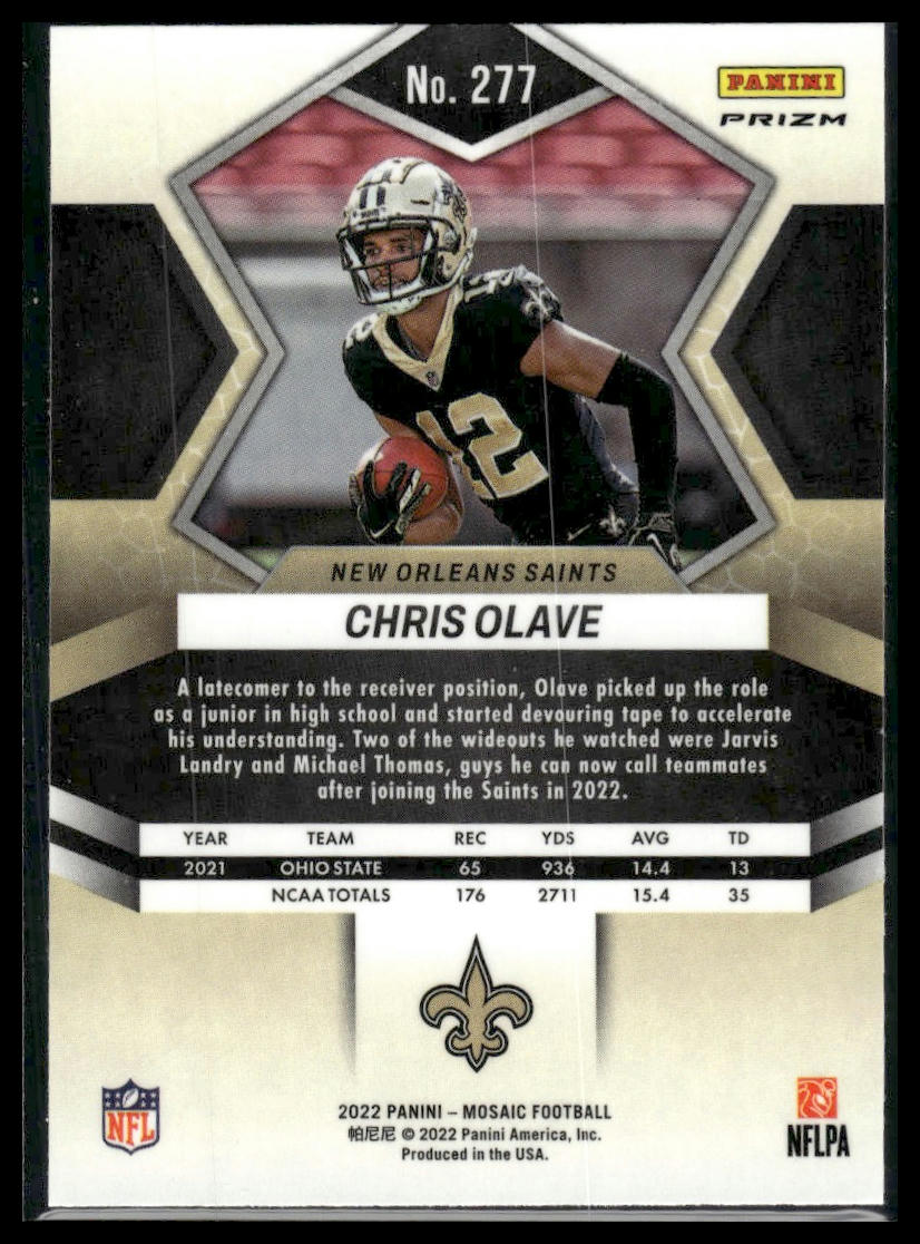 2022 Panini Mosaic #277 Chris Olave Silver