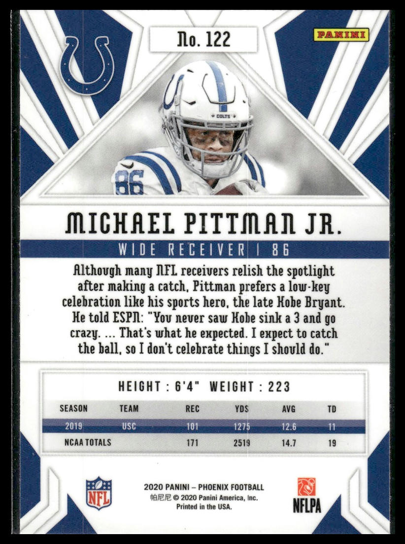 2020 Panini Phoenix #122 Michael Pittman Jr.