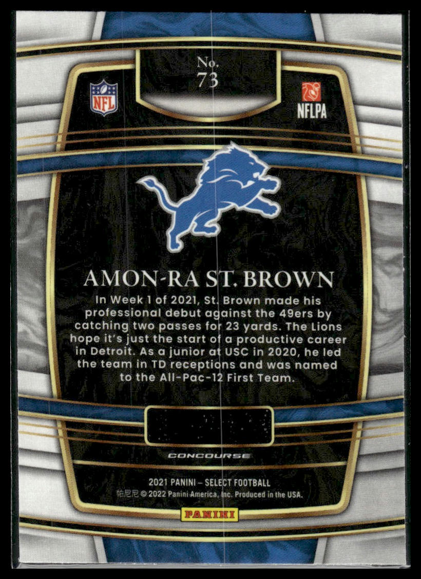2021 Panini Select #73 Amon-Ra St. Brown