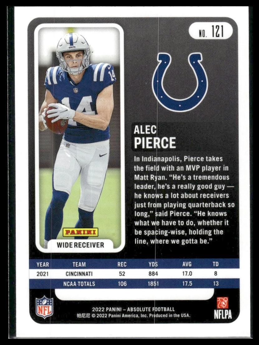 2022 Panini Absolute #121 Alec Pierce Retail