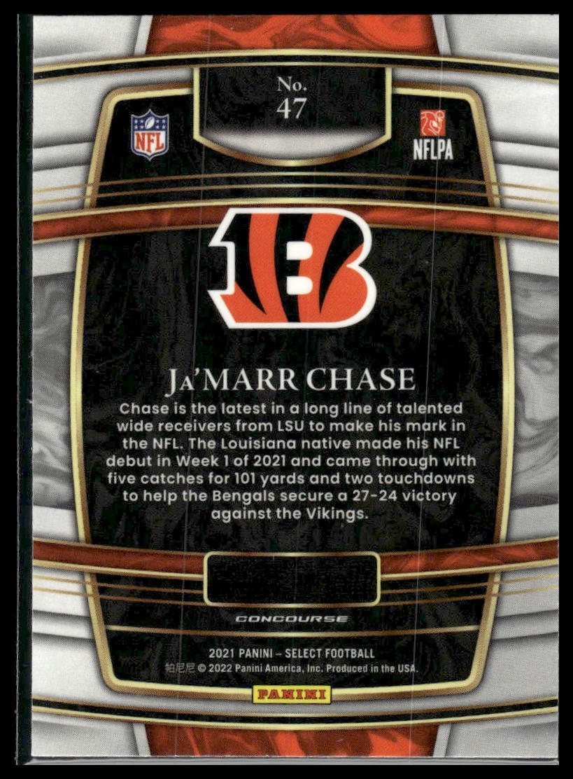 2021 Panini Select #47 Ja'Marr Chase