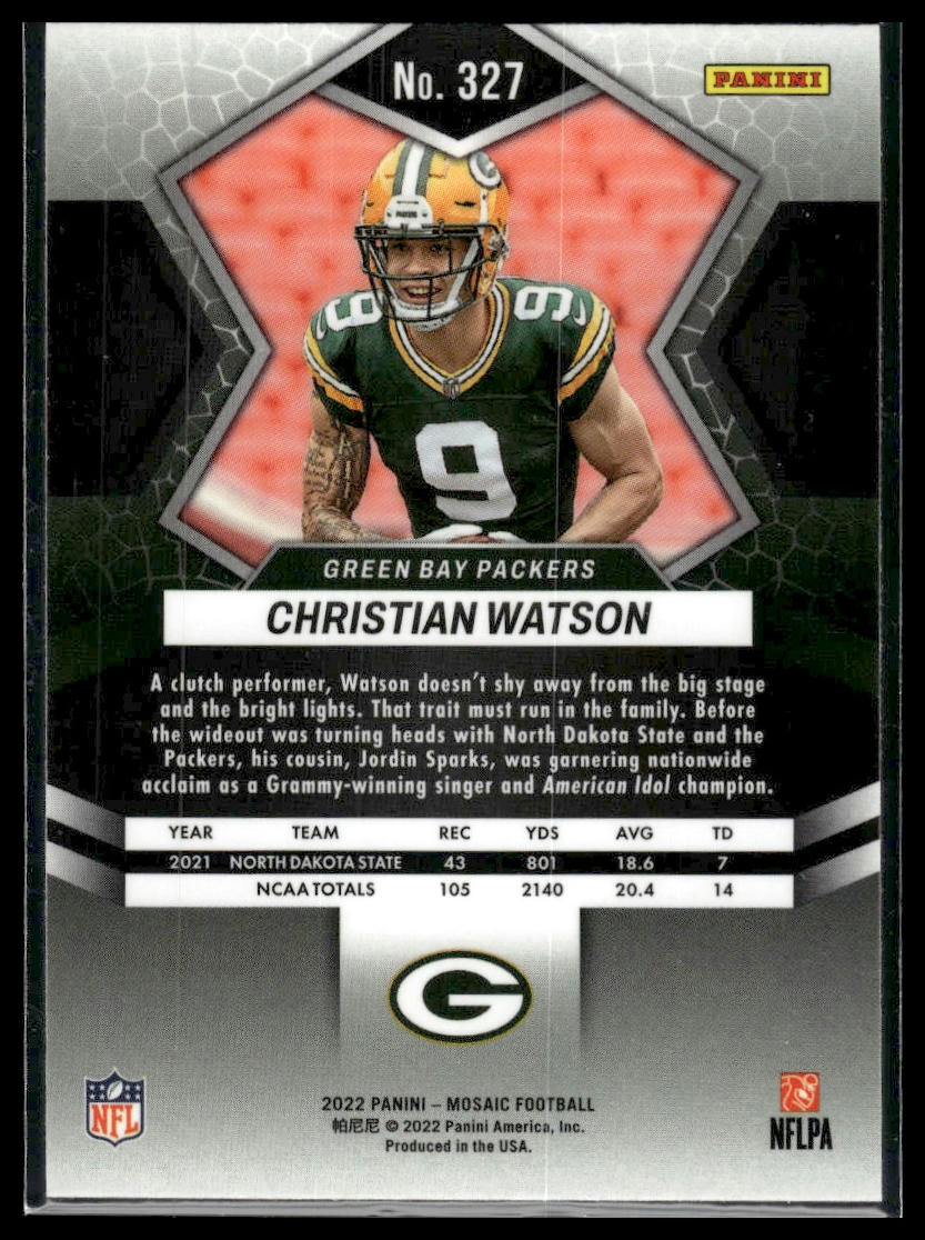 2022 Panini Mosaic #327 Christian Watson