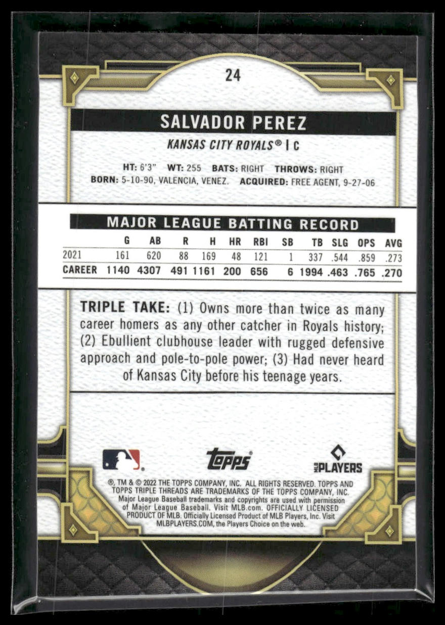 2022 Topps Triple Threads #24 Salvador Perez