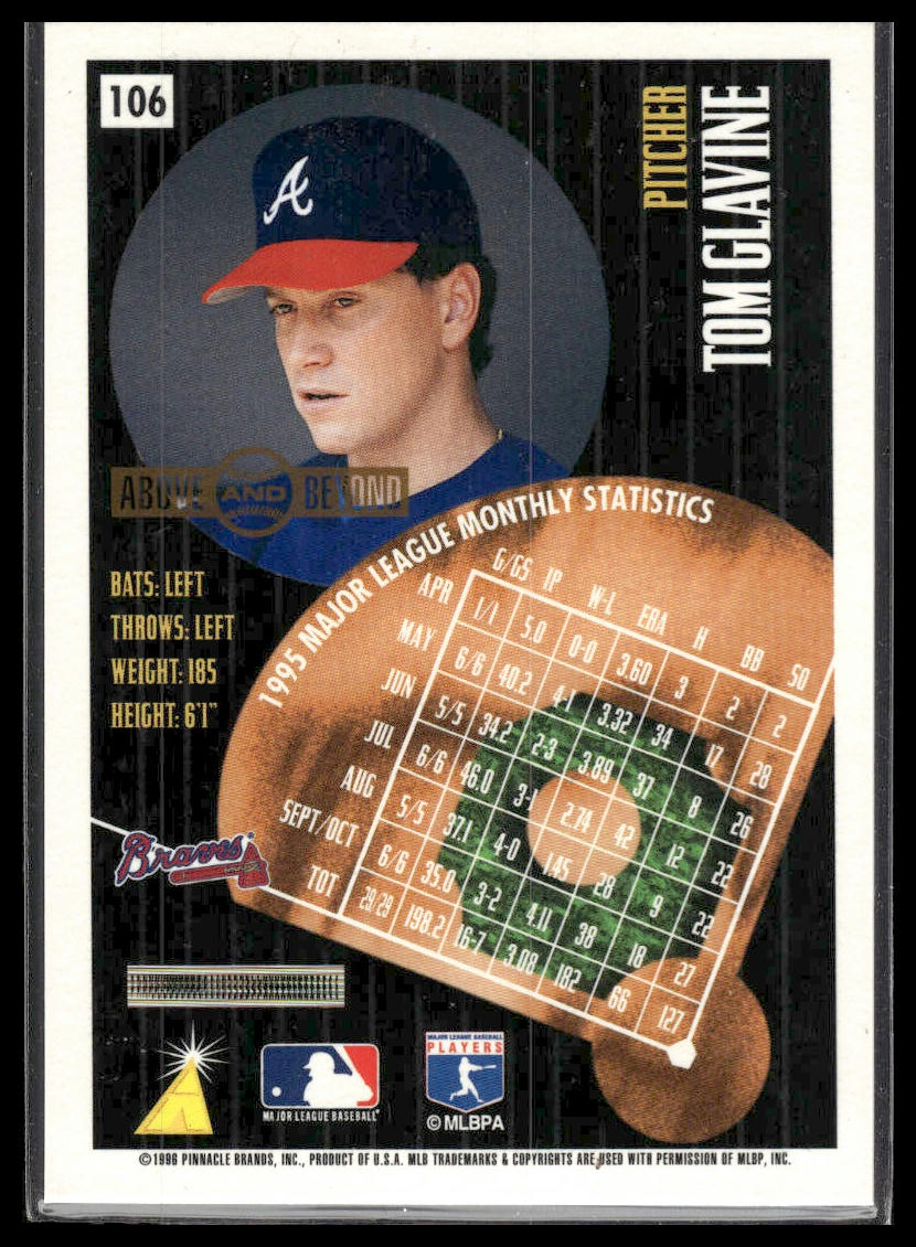 1996 Summit #106 Tom Glavine Silver Foilboard